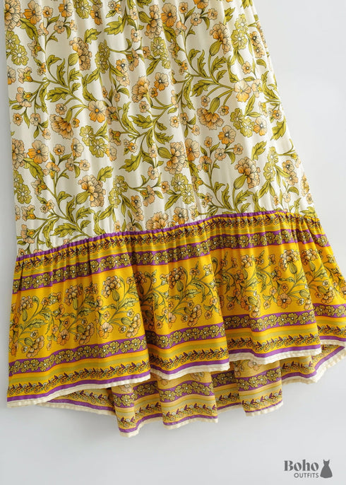 Boho Skirts in Yellow Sand Verbena For Women